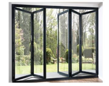 China Residential aluminium white bifold doors Low E Glazed Soundproof for sale