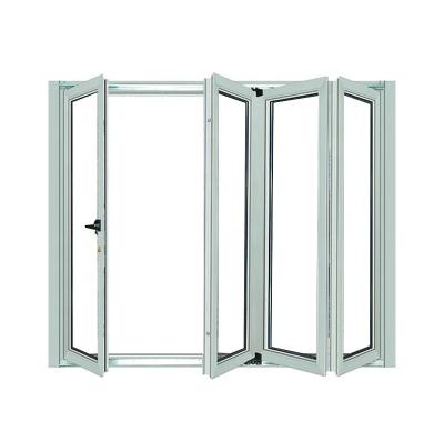 China El polvo anodizado vertical de cristal de aluminio de las puertas de plegamiento de la rotura termal cubrió en venta
