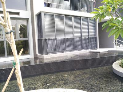 China Fireproof Aluminium Louver Doors , Frosted Glass Balcony Screen Door for sale