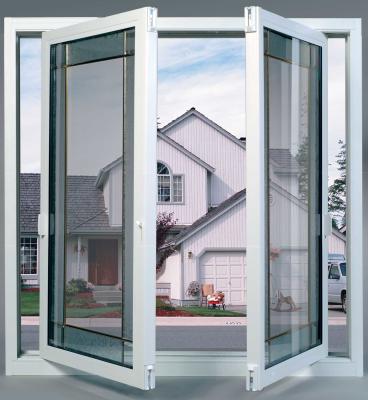 China White Aluminium Swing Window Hidden Frame Structure Glass 5mm-12mm Thickness for sale