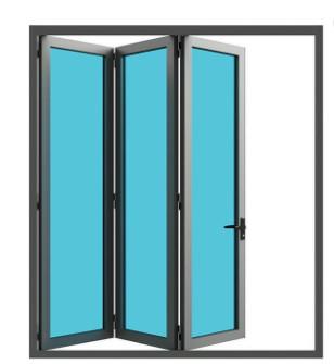 China OEM Extruded Aluminum Folding Patio Doors Fiberglass Anodizing for sale