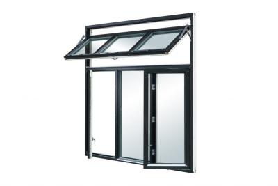 China ODM Aluminium Swing Window Matt Black With Fiberglass Flyscreen for sale