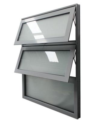 China Silver Anodized Frame Aluminum Awning Windows Horizontal Tilt And Swing for sale