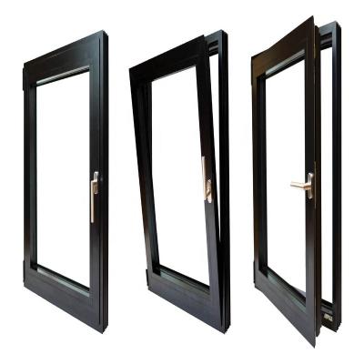 China Double Glazed Aluminium Tilt And Turn Windows Anodized With Gold Handles ISO9001 for sale