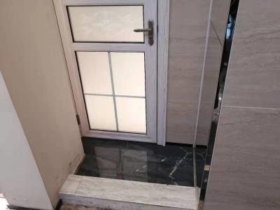 China Solid Wood Grain Hinged Glass Shower Door , 45mm Aluminum Frame Glass Door for sale