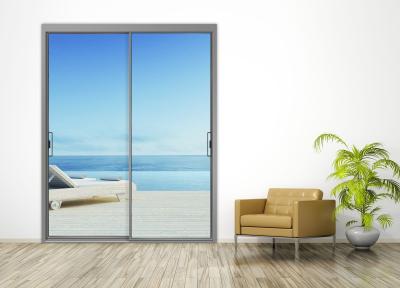 China Narrow Frame Interior Aluminum Sliding Doors Glass Black ISO14001 For Terrace for sale