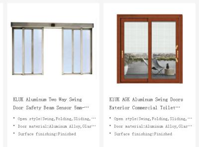 Китай Деревянные двери качания алюминия зерна, внешняя стеклянная дверь качания низкий e застеклили продается