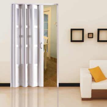 China Narrow Frame Aluminum Folding Doors , Single Tempered Glass Wardrobe Bifold Doors for sale
