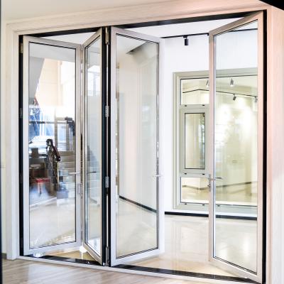 China White Powder Coated T5 Aluminum Folding Doors For Patio for sale