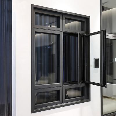 China Outward Double Glazed Mesh Aluminum Swing Window Europe Heat Insulation for sale