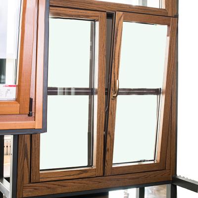 China Lado exterior esmaltado doble Hung Casement del toldo del marco de la abertura de Windows del roble en venta
