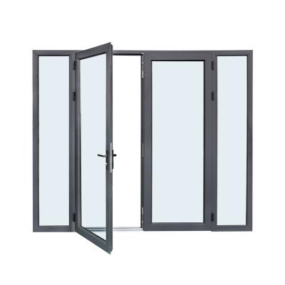China Double Glass French Break Bridge Aluminium Hinge Door For Entry Commercial for sale