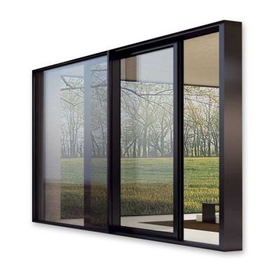 China Residential Exterior Insulated Aluminum Sliding Glass Door Matt Black for sale