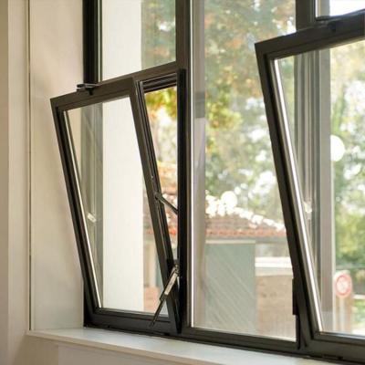 Chine Double fenêtre en aluminium vitrée imperméable d'inclinaison et de tour de Windows de tissu pour rideaux à vendre
