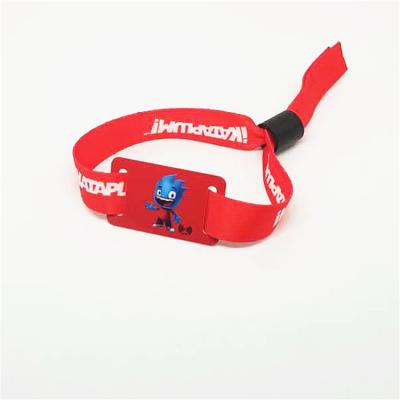 China Custom 13.56MHZ HF RFID Fabric Wristbands With N-tag 215 Chip For Music Festivals for sale
