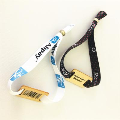 China RFID Wristband I-code sli x Woven Bracelet Personalised Festival Wristbands Wooden NFC Wrist Band for Events for sale