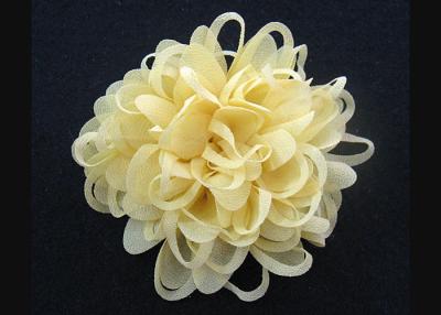 China Bright Yellow  Up To 70% Discount Chrysanthemum Pattern Fabric Flower Brooch Pin for sale
