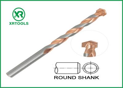 China Round Shank Metric Masonry Drill Bits Copper Plated L Flute For Concrete Brick for sale