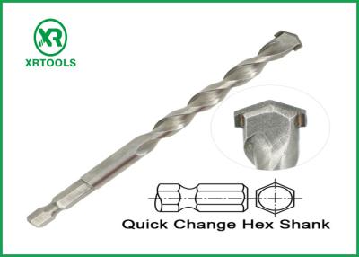 China Hex Shank Long Masonry Drill Bit Sand Blasted Durable Carbon Steel Material for sale