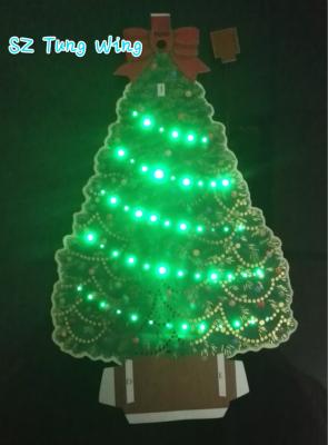China Beautiful Christmas Tree Shaped Optic custom music greeting cards for sale