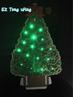 China Christmas Tree Shaped Flashing  LED Module , Fiber Optic greeting card sound modules for sale