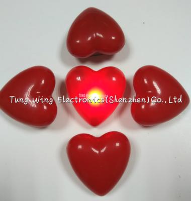 China Heart Shaped Flashing LED Badges For Festival gifts or Party Flashing Items for sale