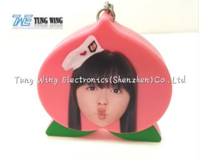 China Pink Peach Shaped Music Keychain Custom Talking Keychain With Sound for sale