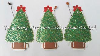 China Christmas Tree Shaped Flashing LED Module , Recordable Voice Module For Greeting Cards for sale