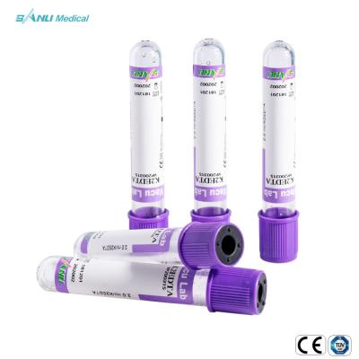 China Disposable Blood Test Vacuum Tubes Medical EDTA K3/K2 With Lavender Top 13*100 for sale