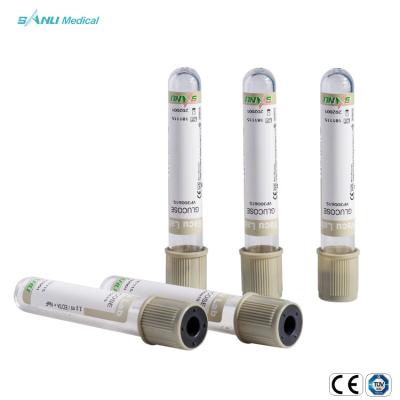 China Vacuum PET Glucose Collection Tube Grey Top Sodium Fluoride EDTA Tube for sale