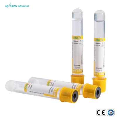 China Disposable Gel Clot Additive SSGT Plastic Vaccum Blood  Collection Tubes for sale