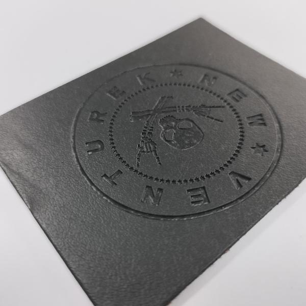 Custom Embossed Leather Patches , PU Leather Labels Fashionable Design