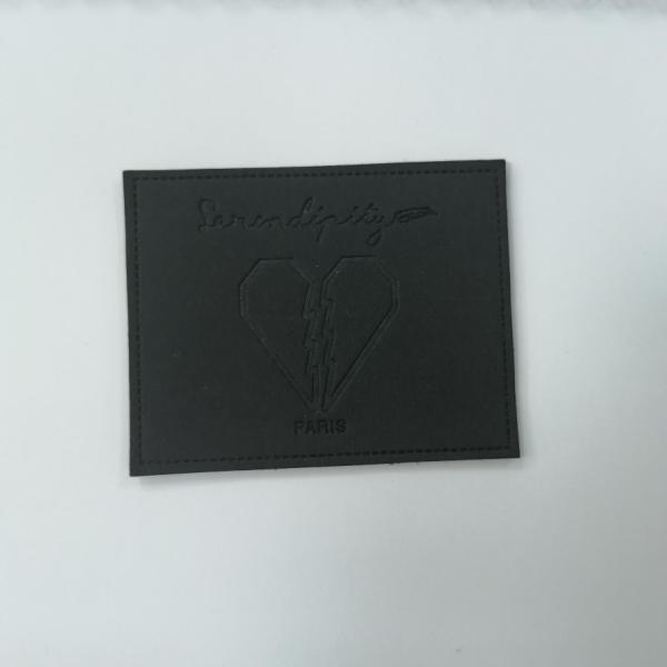 Embossed Logo Suede Microfiber PU Leather Label Washable Eco Friendly