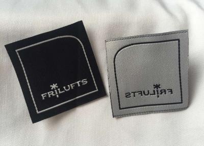 China Black Custom Embroidered Clothing Labels , Personalized Fabric Labels For Clothes for sale