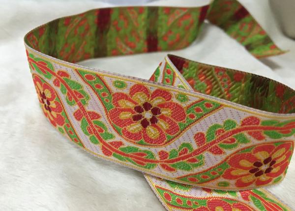 Flower Pattern Elastic Shoe Bands , Jacquard Woven Elastic Band For Underwear Waistband