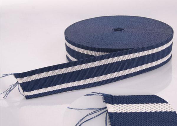 Eco - Friendly Jacquard Elastic Band Polyester Webbing Tape For Luggage