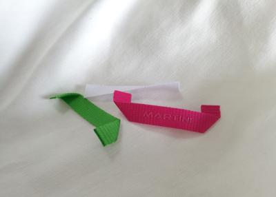 China Silk Screen Printing Custom Fabric Tags Labels Shirt Hanger Loop On Garment for sale