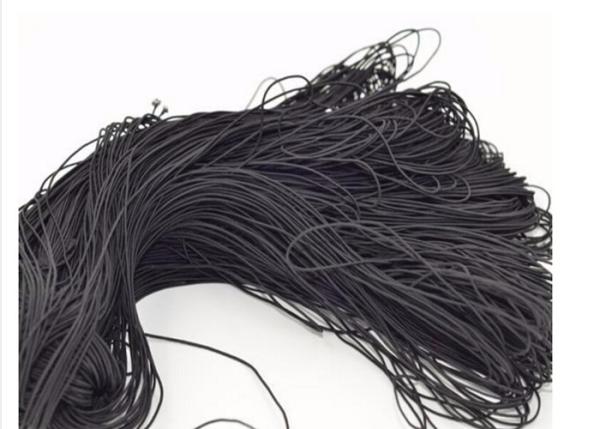 Eco - Friendly Black Elastic Cord 2mm , Stretchy Elastic Cord For Clothing