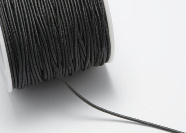 Eco - Friendly Black Elastic Cord 2mm , Stretchy Elastic Cord For Clothing