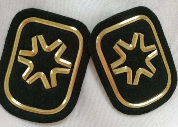 Black And Gold Embossed 3D Rubber Patches Custom  Badges For Soprtswear