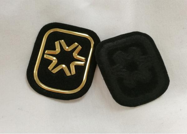 Black And Gold Embossed 3D Rubber Patches Custom  Badges For Soprtswear