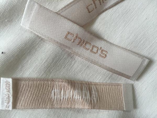 Eco - Friendly Cotton Woven Clothing Labels Tags For Clothes Embroidered