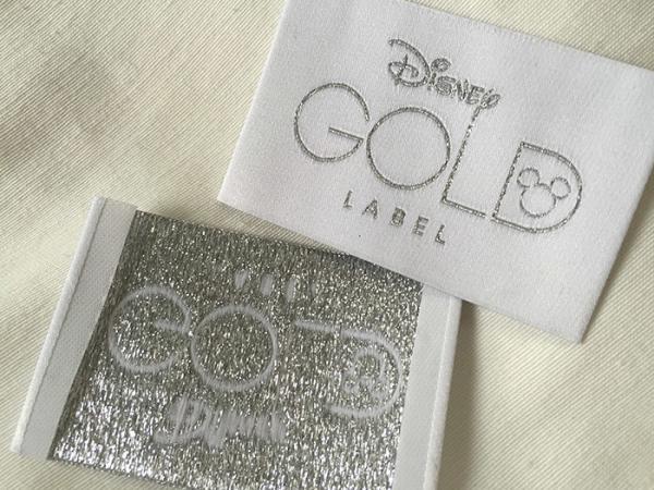 Disney Gold Bage End Fold Woven Clothing Labels Cold Cut / Heat Cut