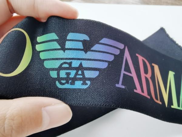 Spandex / Nylon 3CM Black Elastic Band With Customized Colorful Logo