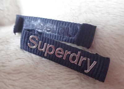 China Superdry 3D High Frequency Silver Logo Clothing Neck Label For Jackets for sale