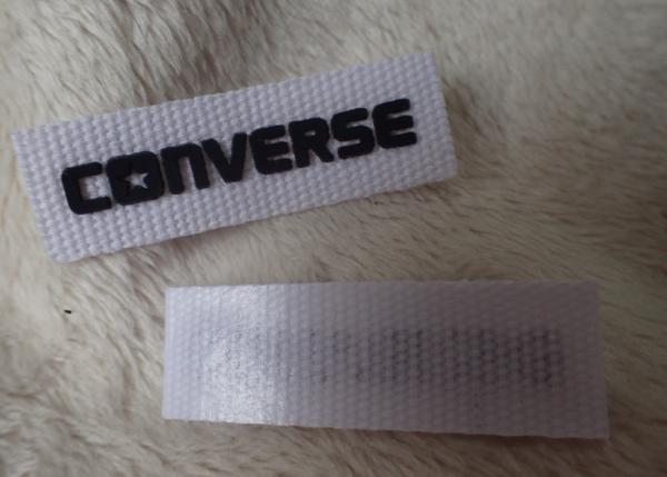 Converse 3D Silicone Logo Patches Black Soft For Clothing Neck Label