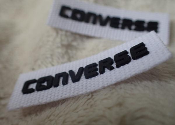 Converse 3D Silicone Logo Patches Black Soft For Clothing Neck Label