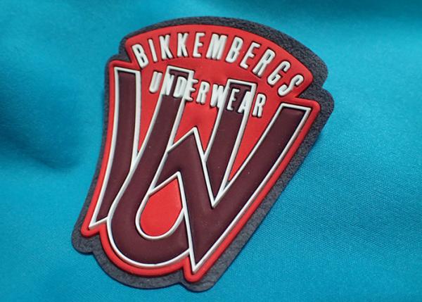 Custom Logo Embossed Self Adhesive Clothing Patches , Silicone 3D Rubber Labels