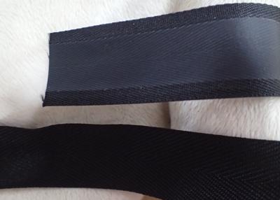 China Polyester Matte Effect Coating Woven Tape , Non Elastic Cord Black Color for sale