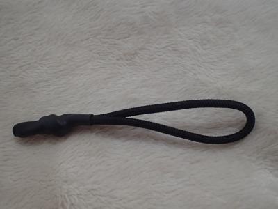 China Black Zipper Puller With Nylon Cord With Rubber Ending For Garment , Bag for sale